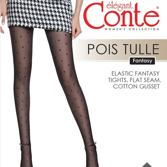 Conte Pois Tulle 30 Den - Fantasy Women's Tights with a dots & tulle effect - Picture 1 of 5
